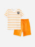 LC Waikiki Crew Neck Printed Baby Boy T-Shirt and Shorts 2-Pack Set